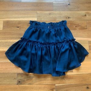 MISA Los Angeles Navy Silk Skirt